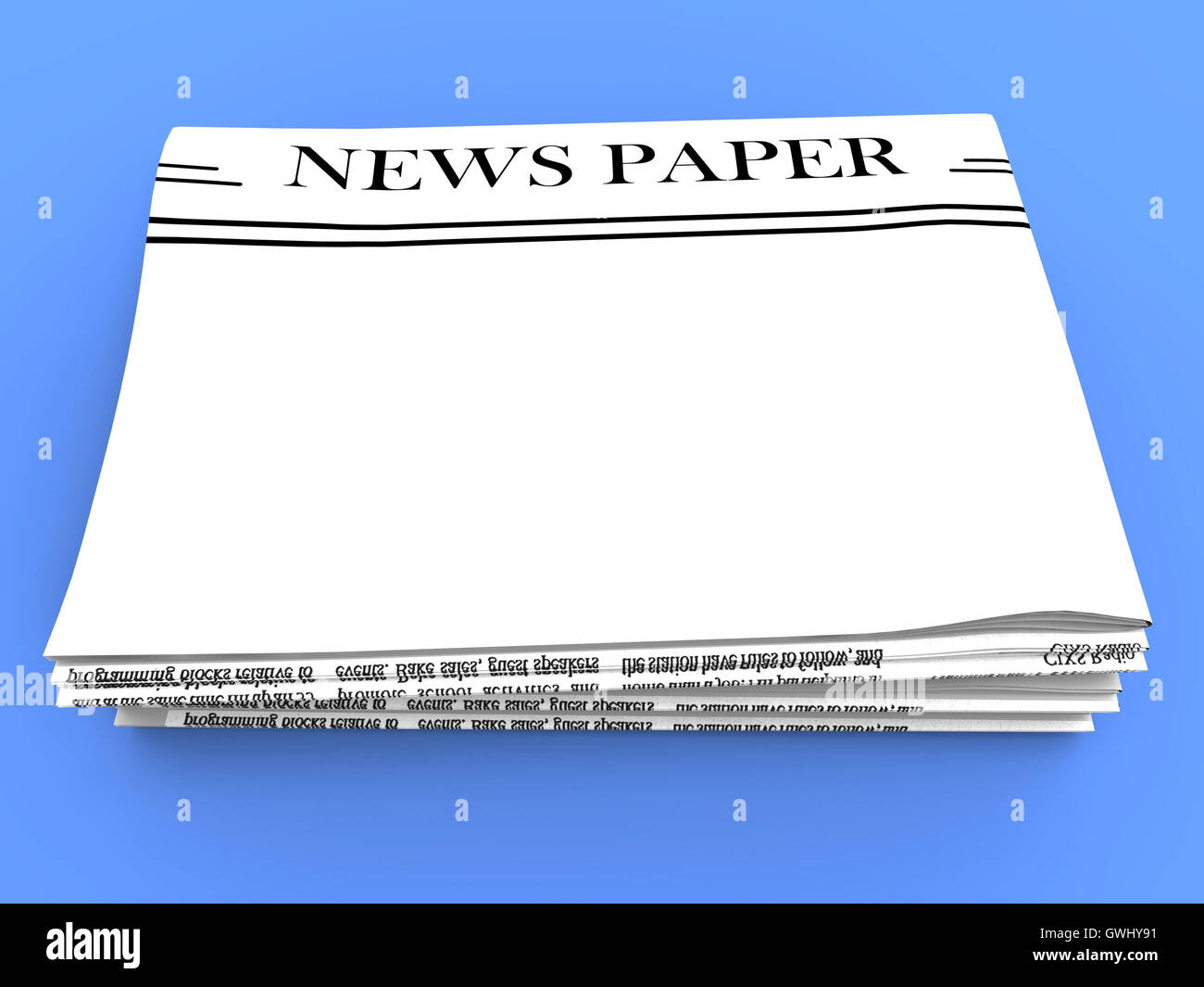 Blank Newspaper With Copy Space Shows News Media Headline Stock Photo