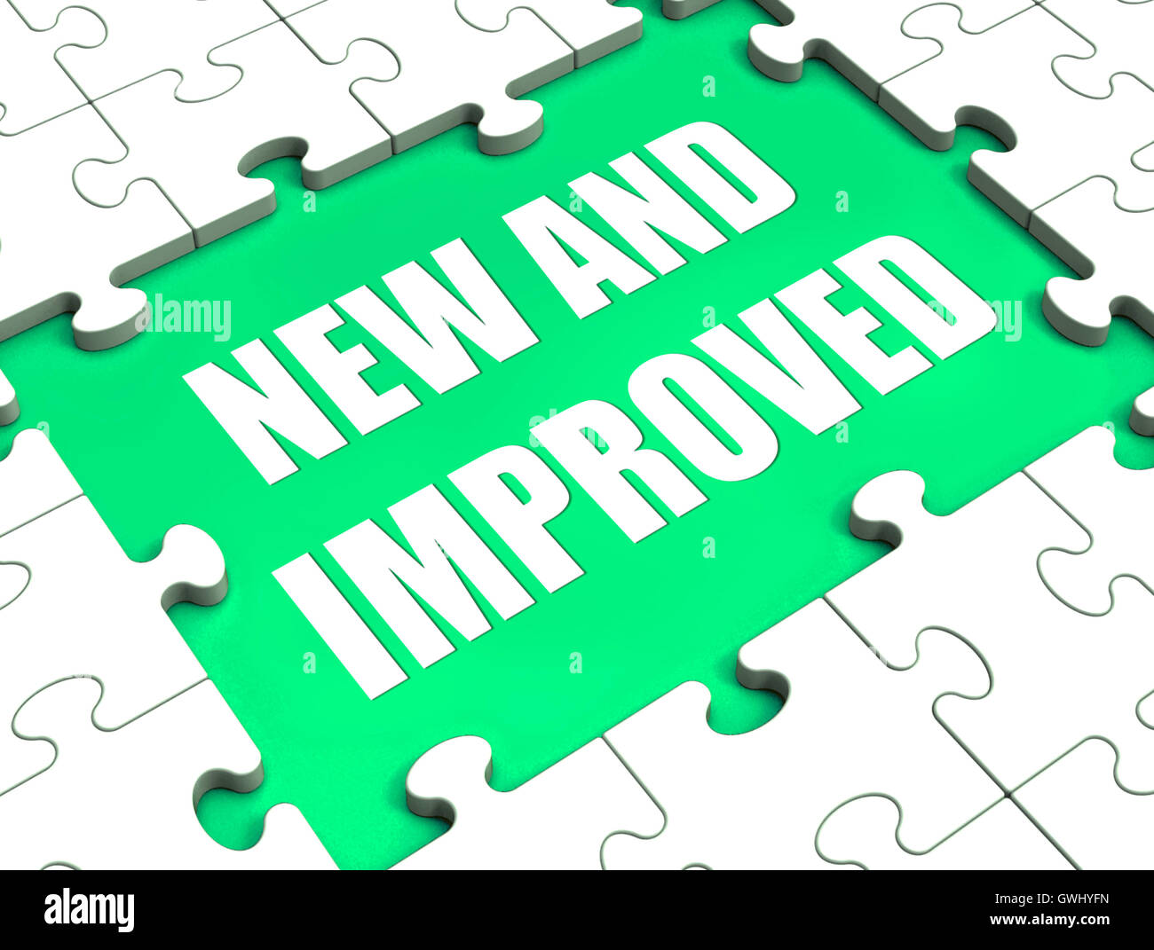 New And Improved Puzzle Shows Improved And Upgraded Stock Photo