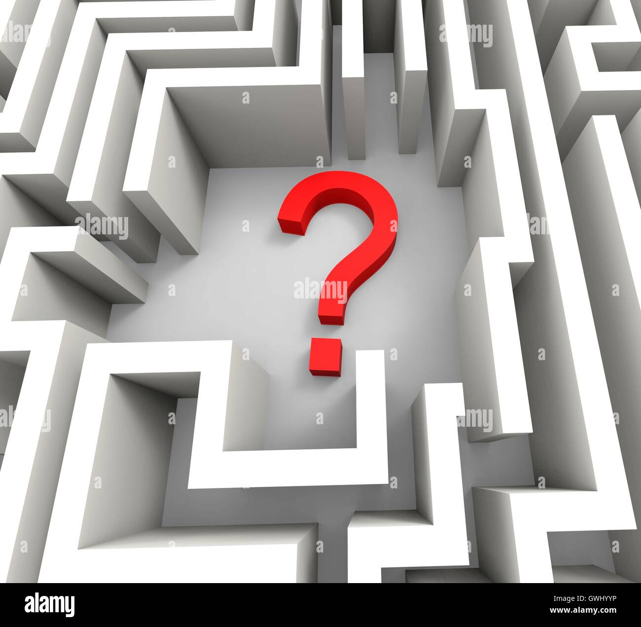 Question Mark In Maze Shows Thinking Stock Photo Alamy
