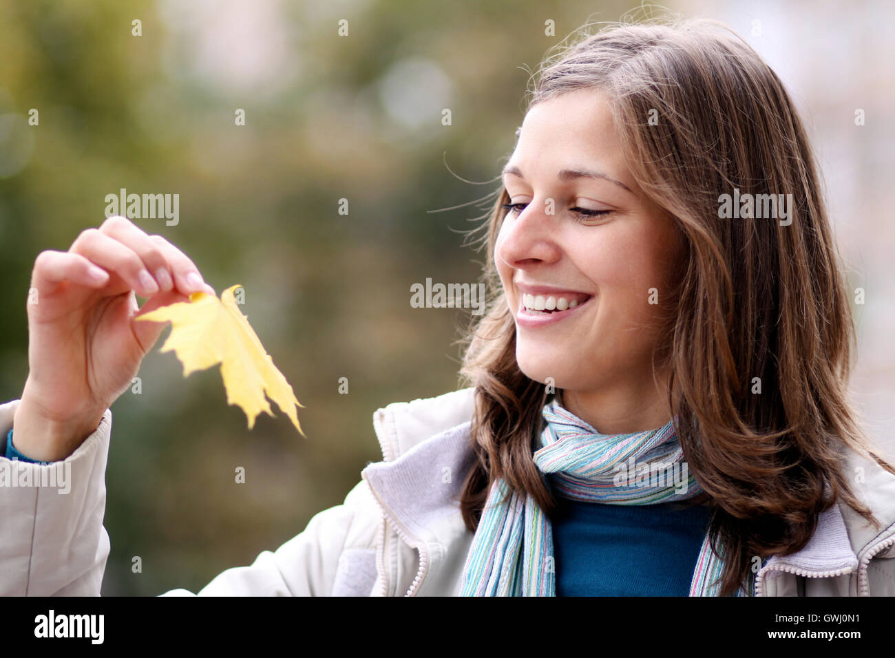 Closeup portrait of a happy young woman smiling Stock Photo - Alamy
