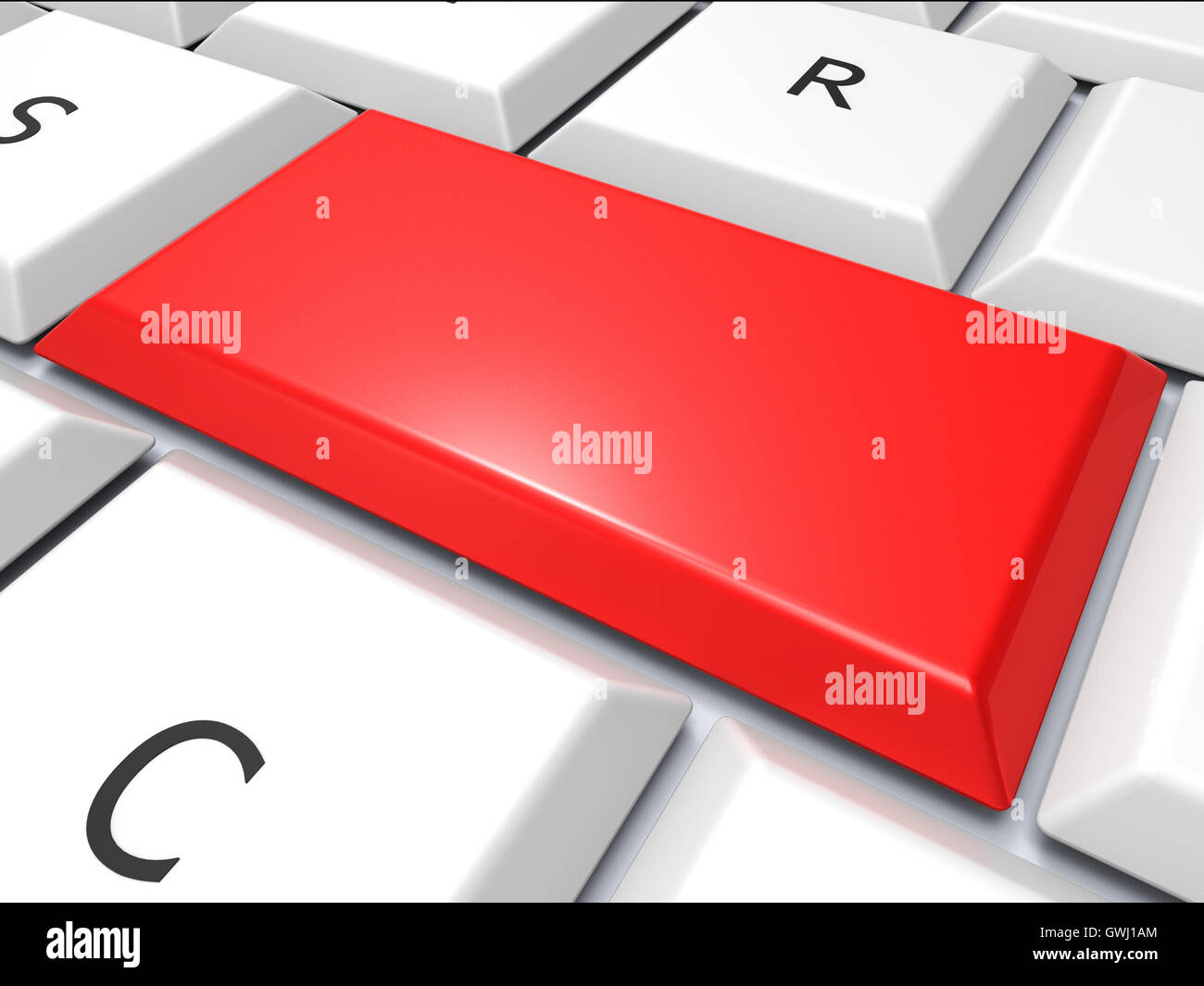 Blank Pc Keyboard Key Shows Red Empty Copy Space Online Stock Photo