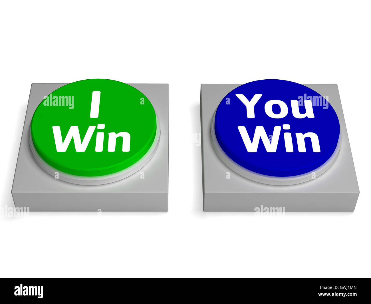 I You Win Button Shows Winning Or Losing Stock Photo