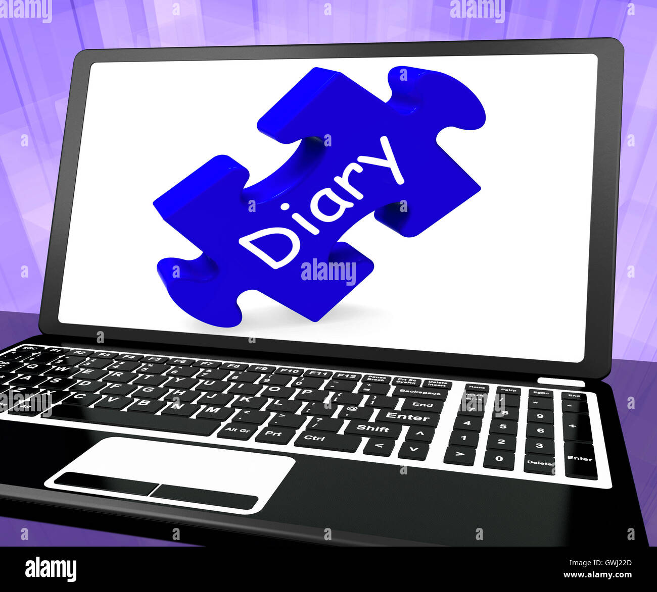 Diary Laptop Shows  Planning Or Scheduling Stock Photo Alamy