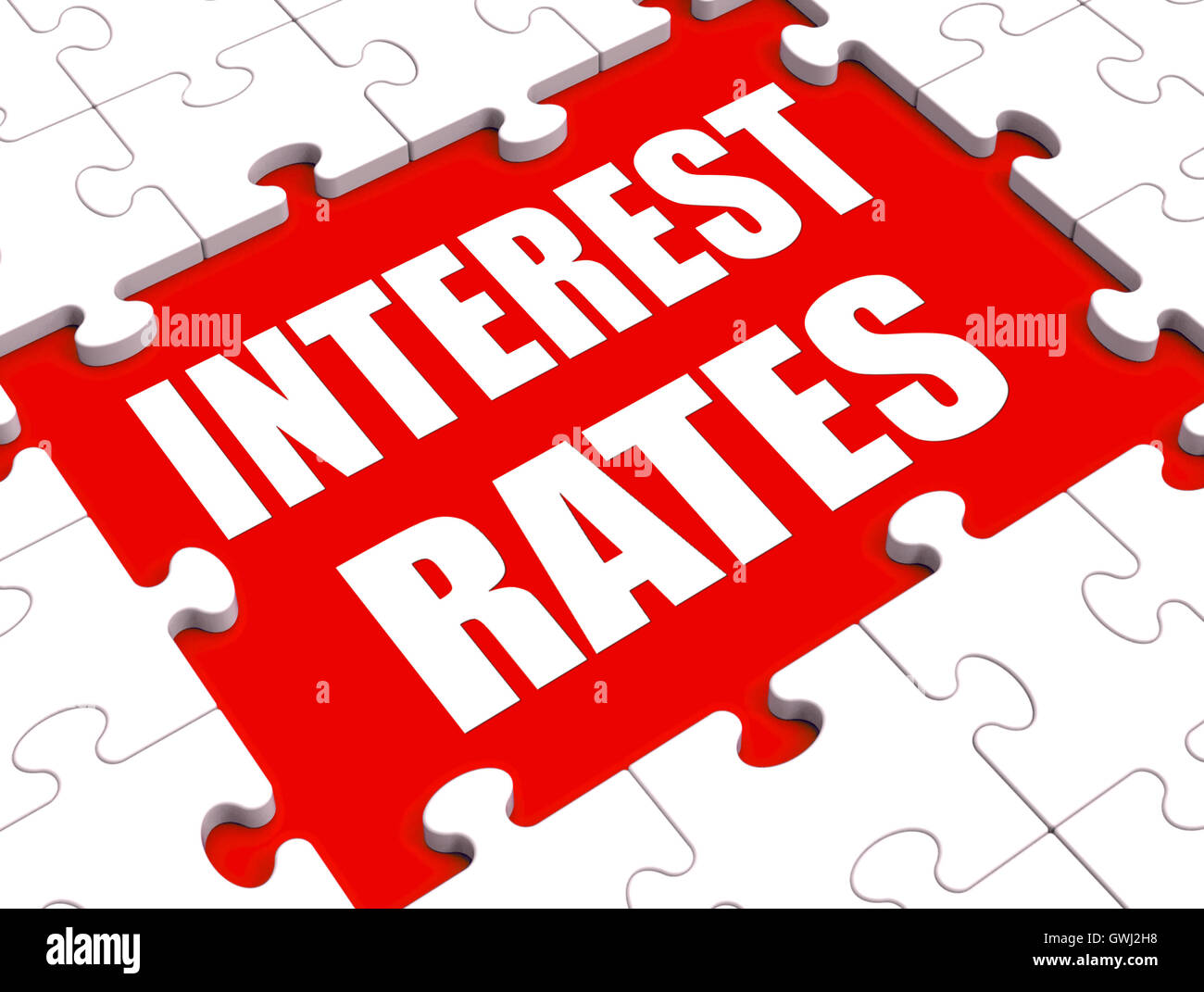 Interest Rate Puzzle Shows Investment Or Borrowing Percent Stock Photo