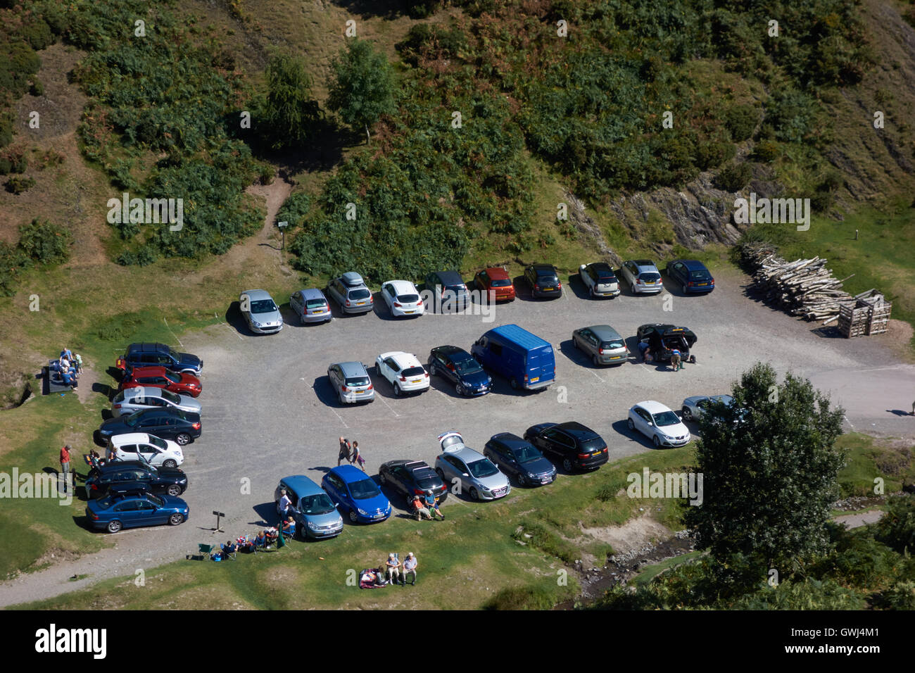 Car Park at Carding Mill Valley. UK Stock Photo Alamy