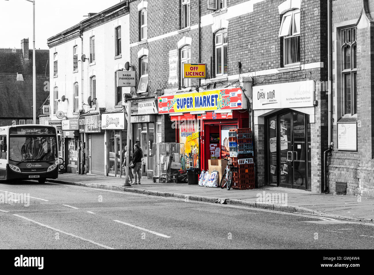 Shops on Kettering road Northampton Stock Photo Alamy