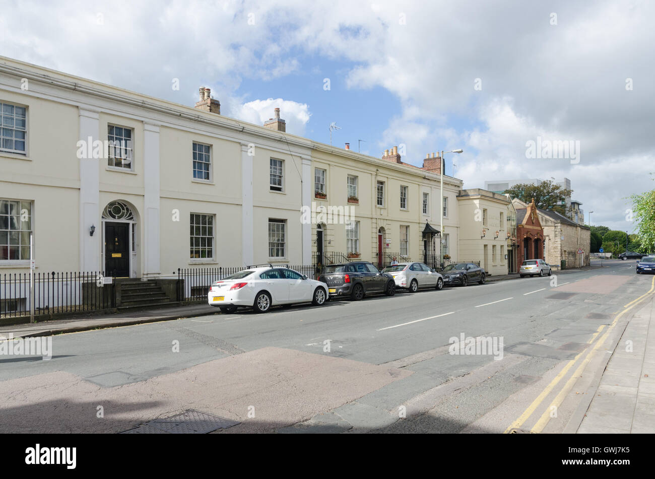 Row of Regency houses in St James's Square in Cheltenham Stock Photo
