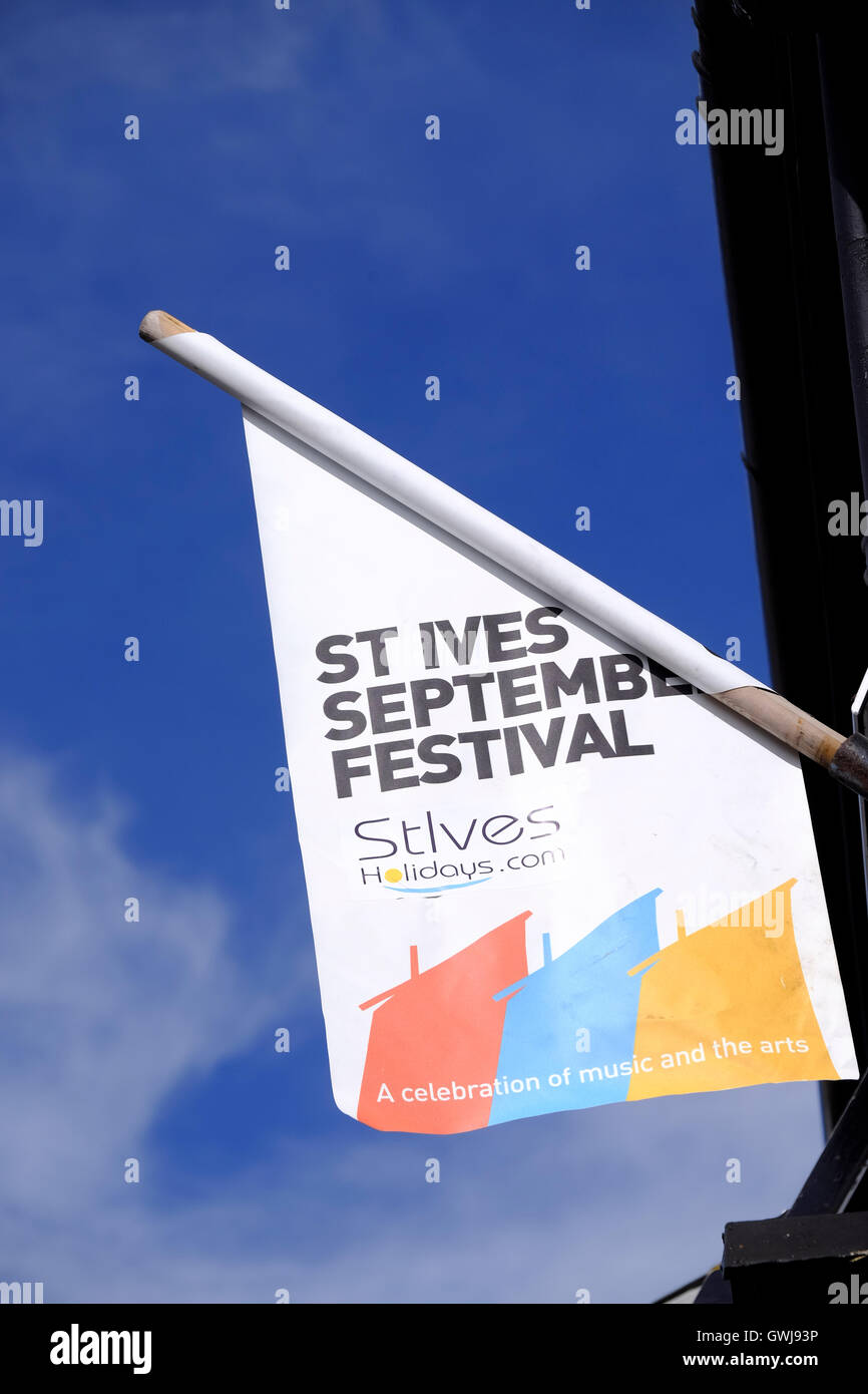St Ives September Festival banner Stock Photo Alamy