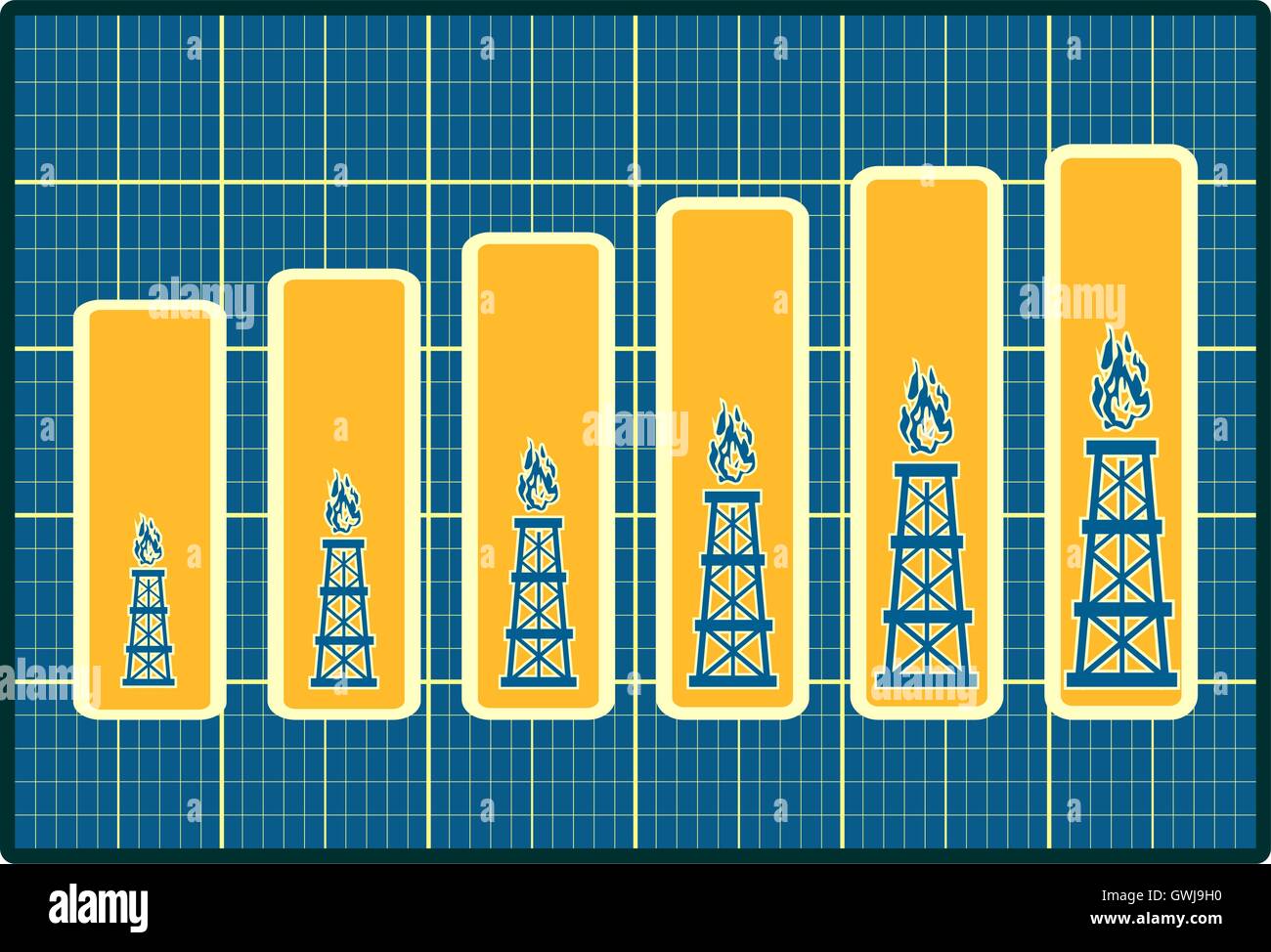 Fire on oil rig Stock Vector Images - Alamy