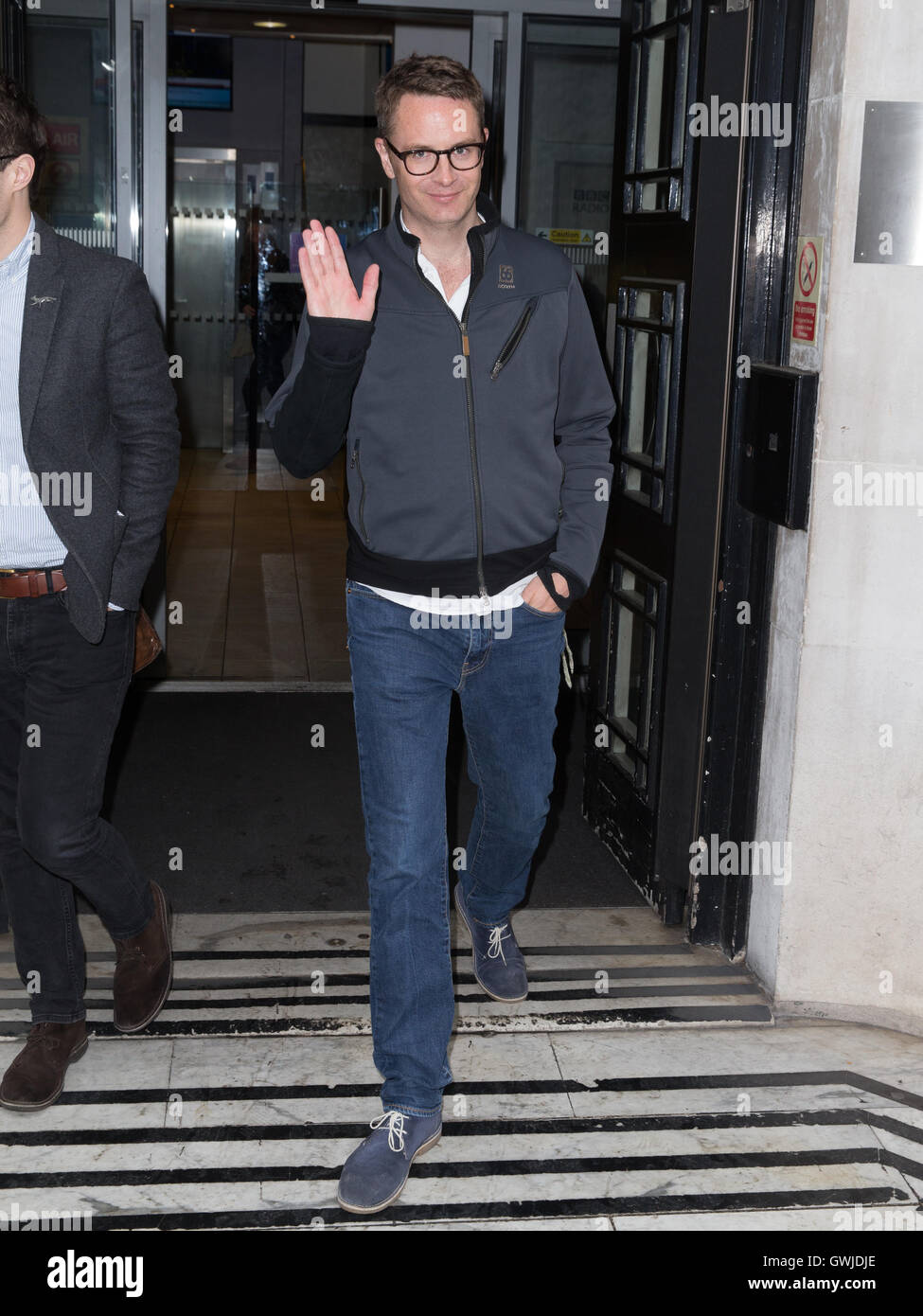 Nicolas Winding Refn pictured arriving at the Radio 2 studios to