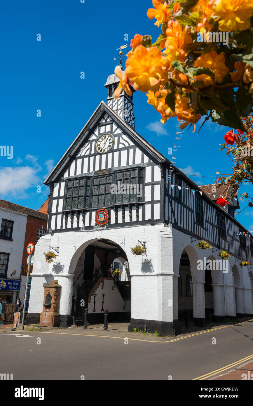 Bridgnorth Town Hall and High Street, Shropshire, England, UK Stock
