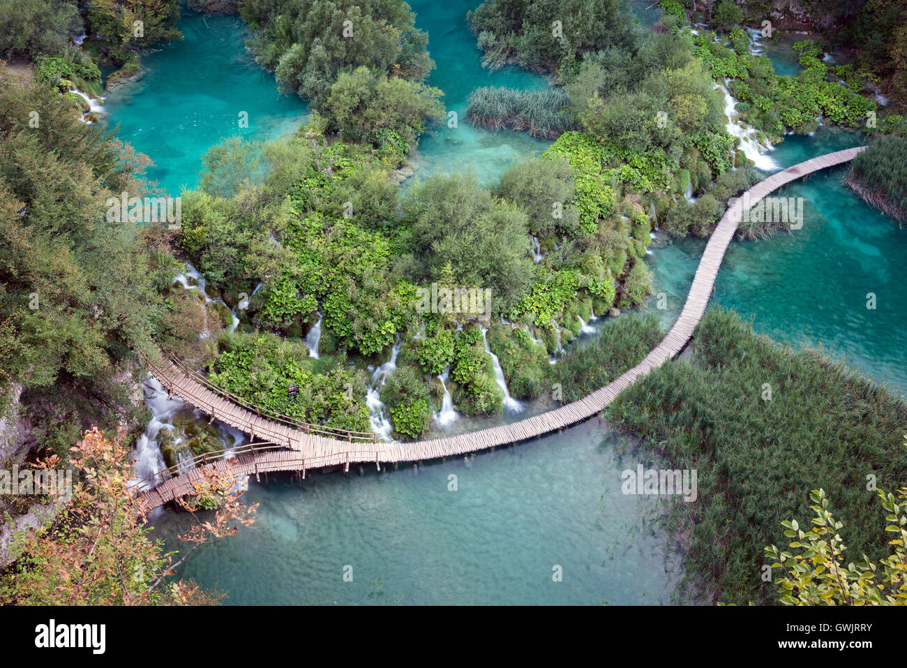 Beautiful waterfalls in Plitvice Lakes National Park, Croatia Stock Photo