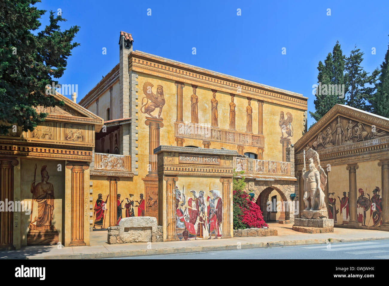 Roman II Hotel Frescoes Paphos Cyprus Stock Photo