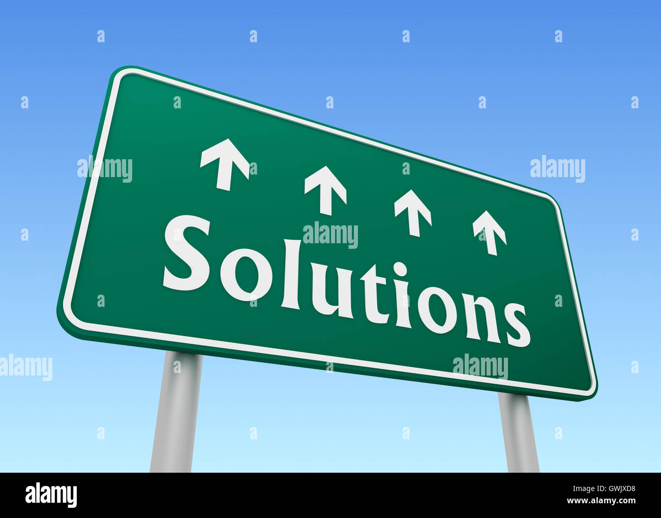 All Solution Sign solutions road sign concept 3d illustration Stock Photo - Alamy