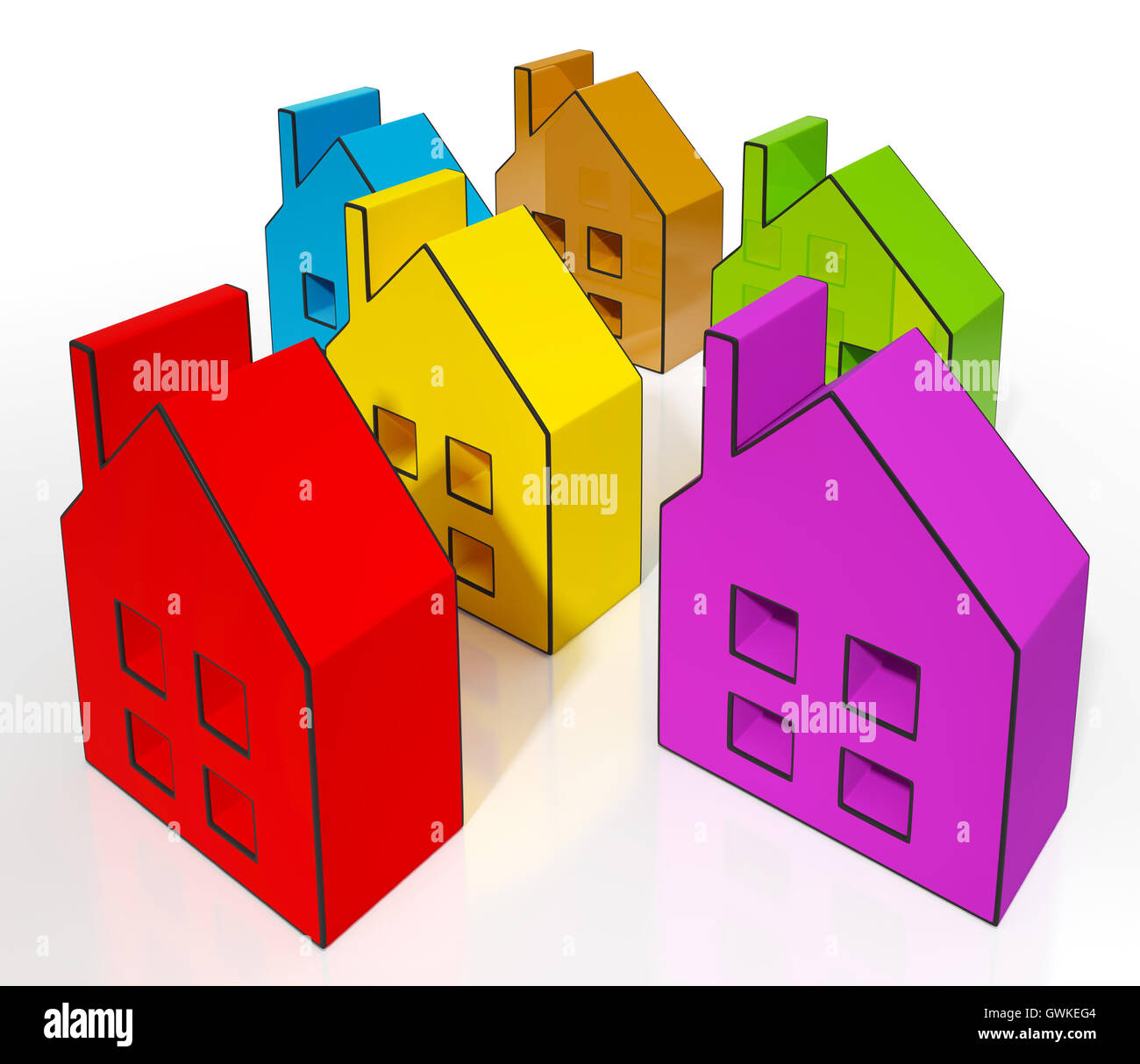 House Symbols Meaning Houses For Sale Stock Photo Alamy