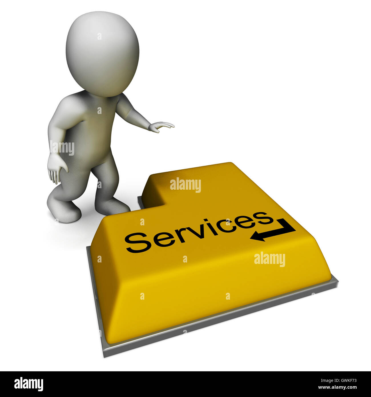 Services Button Shows Assistance Or Maintenance Stock Photo