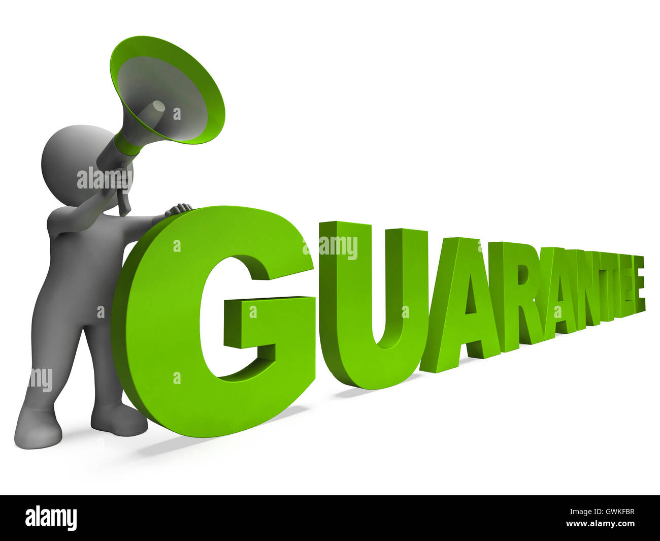 Guarantee Character Shows Warrantee Guaranteed Or Guarantees Stock Photo