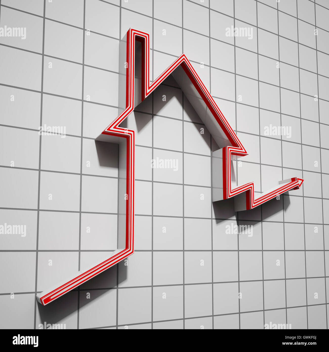 House Icon Shows House Price Going Up Stock Photo Alamy