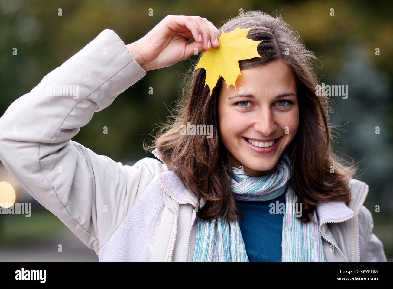 Closeup portrait of a happy young woman smiling Stock Photo - Alamy