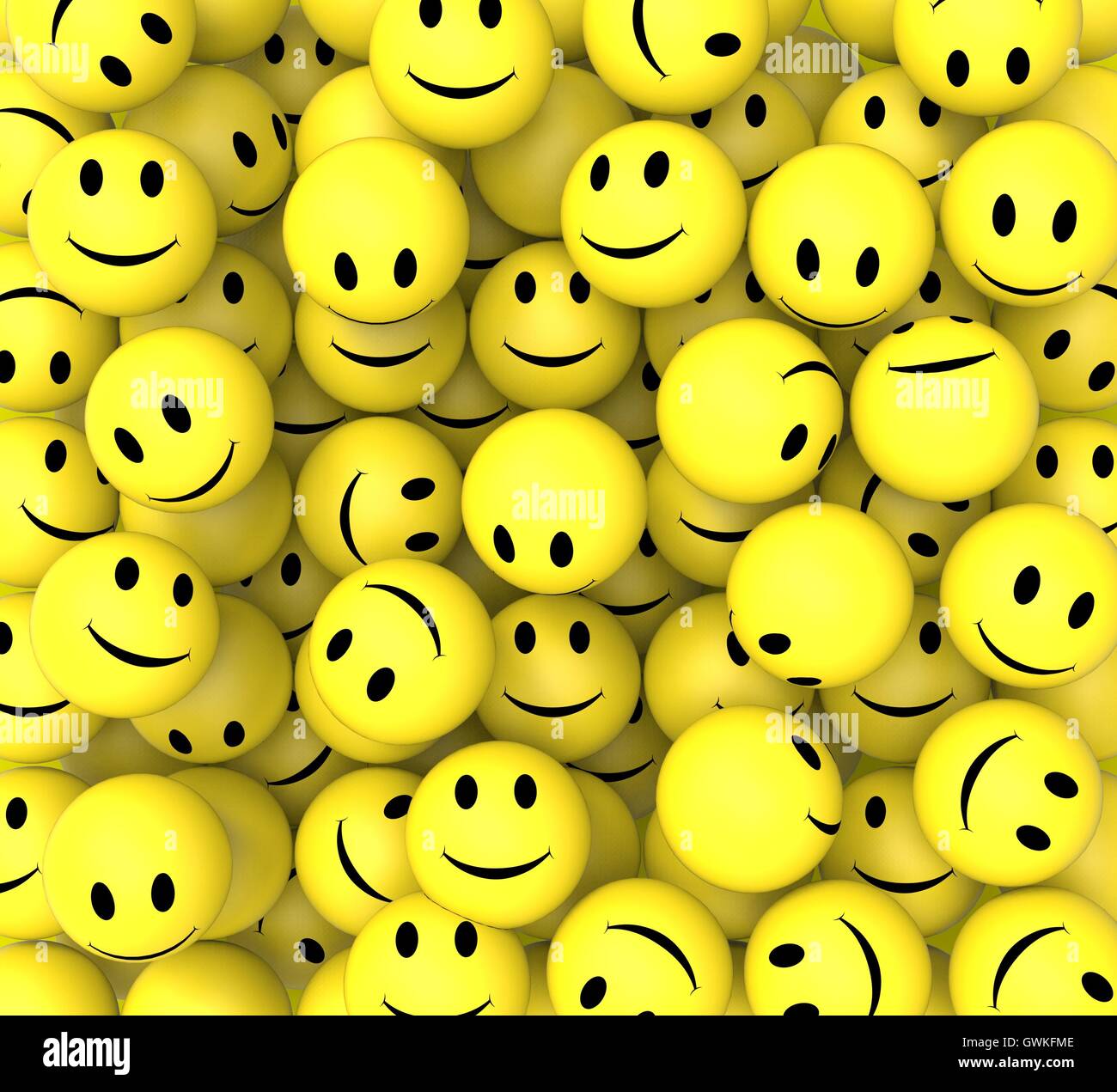 Smileys Show Happy Cheerful Faces Stock Photo