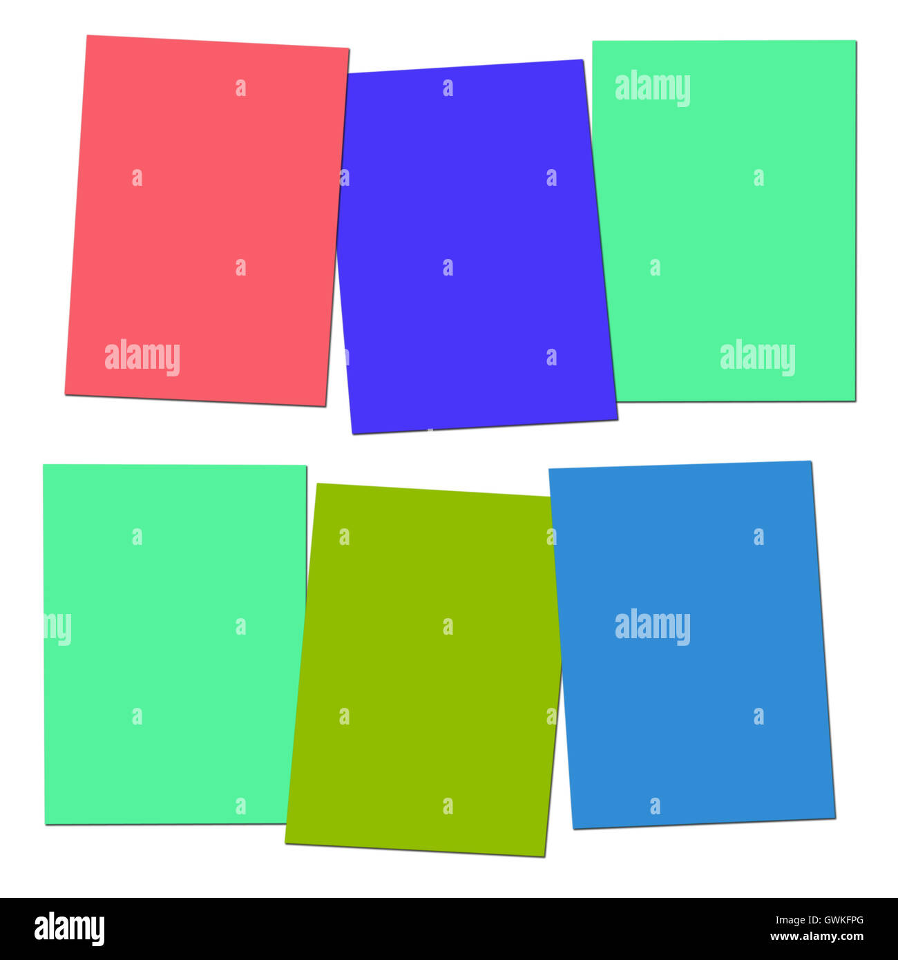 Three Blank Paper Slips Show Copyspace For 3 Letter Words Stock Photo