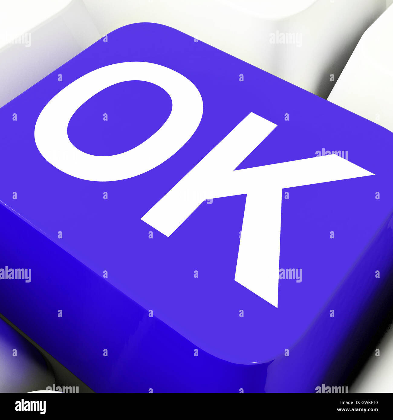 Ok Key Shows Correct Or Passed Stock Photo
