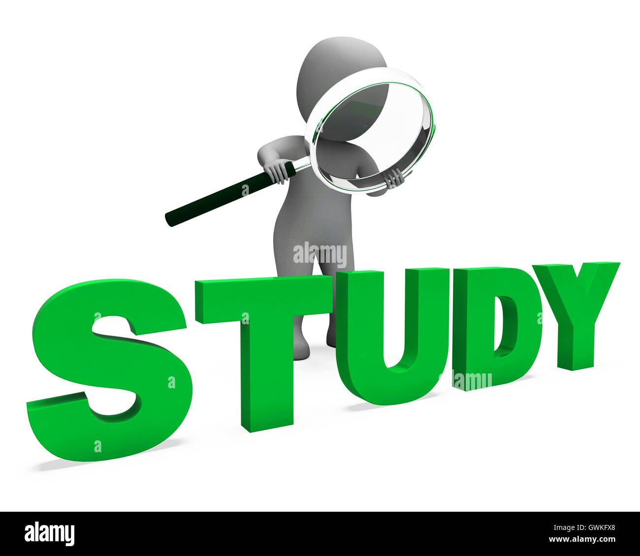 Study Character Shows Studying Learning Or Education Stock Photo