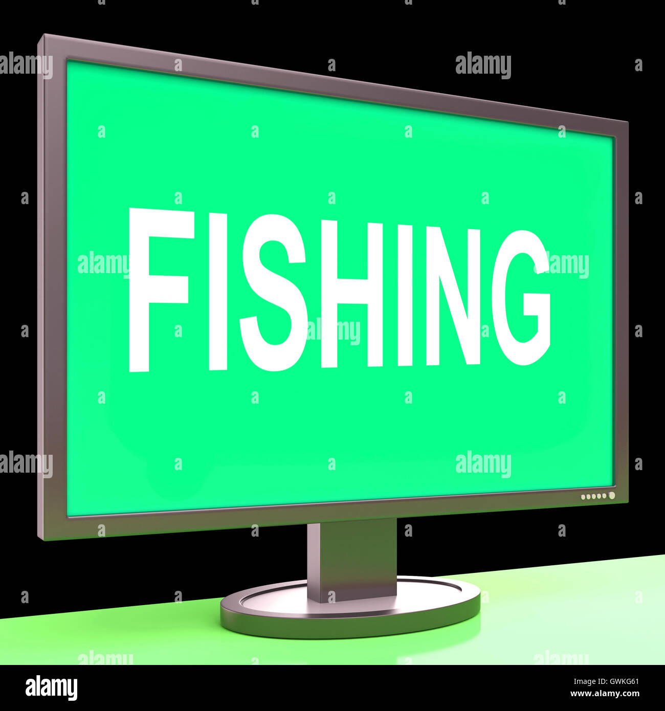 Fishing Screen Means Sport Of Catching Fish Stock Photo Alamy
