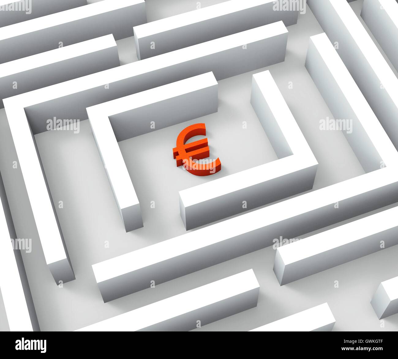 Euro Funds In Maze Shows Euros Credit Stock Photo