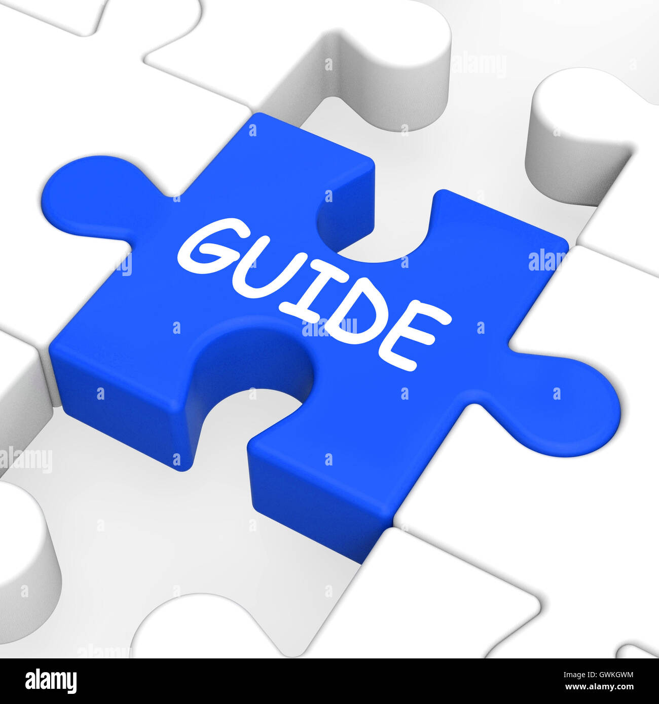 Guide Puzzle Shows Guidance Guideline And Guiding Stock Photo