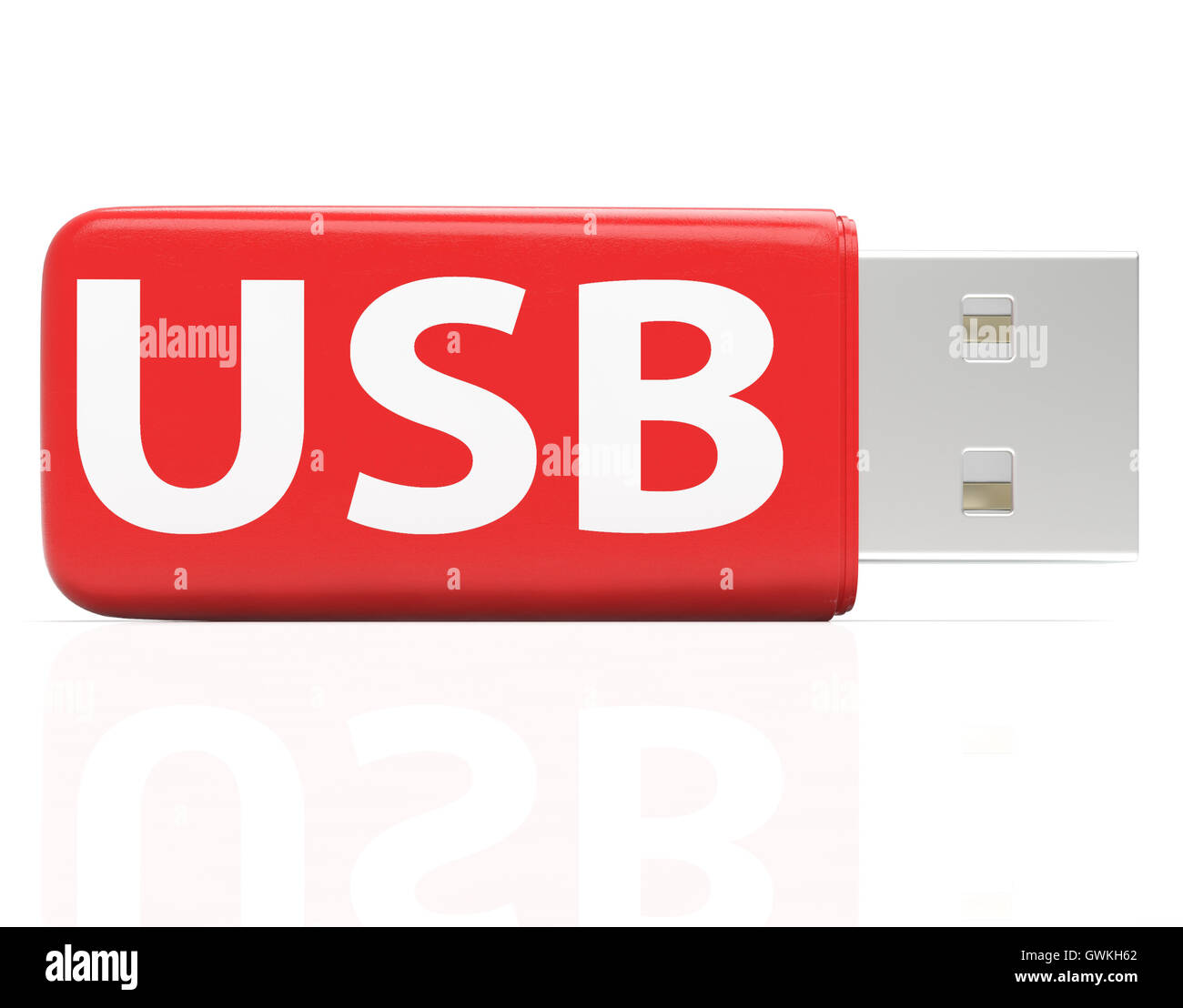 Usb Flash Stick Shows Portable Storage or Memory Stock Photo