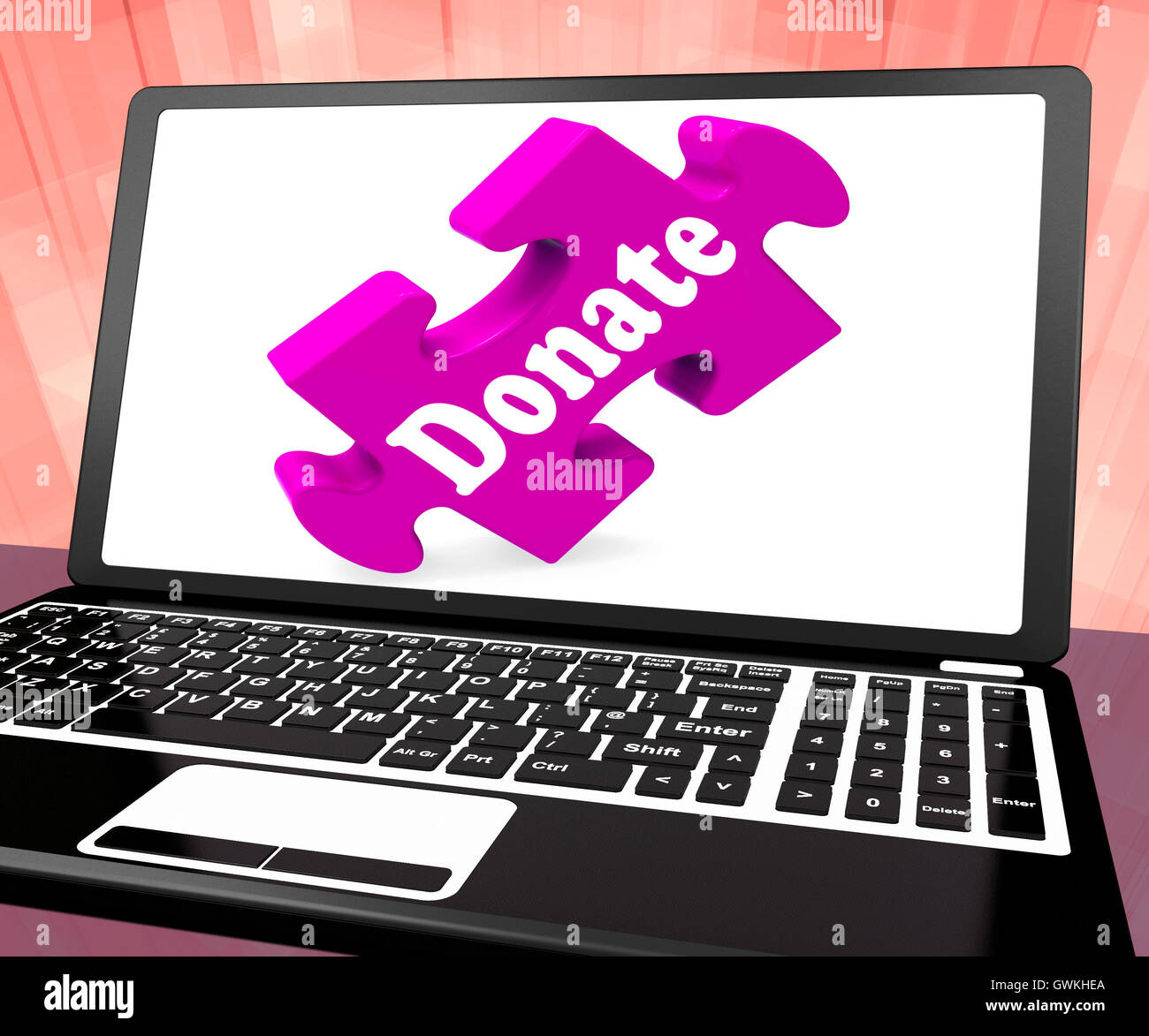 Donate Laptop Shows Charity Donating Donations And Fundraising Stock