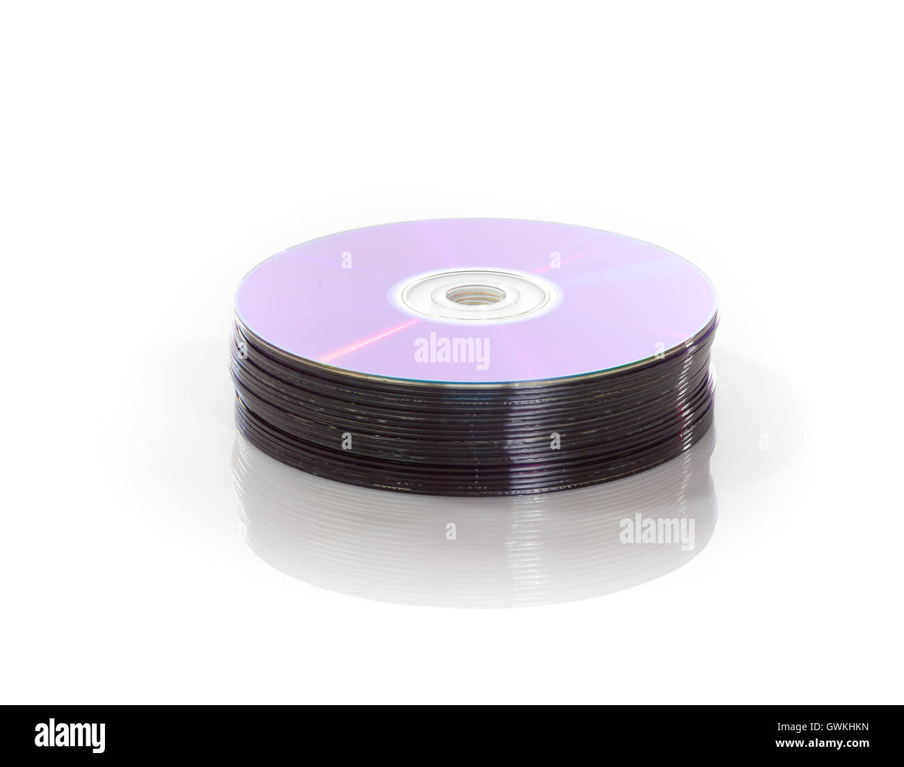 stack of dvds isolated on a white background Stock Photo