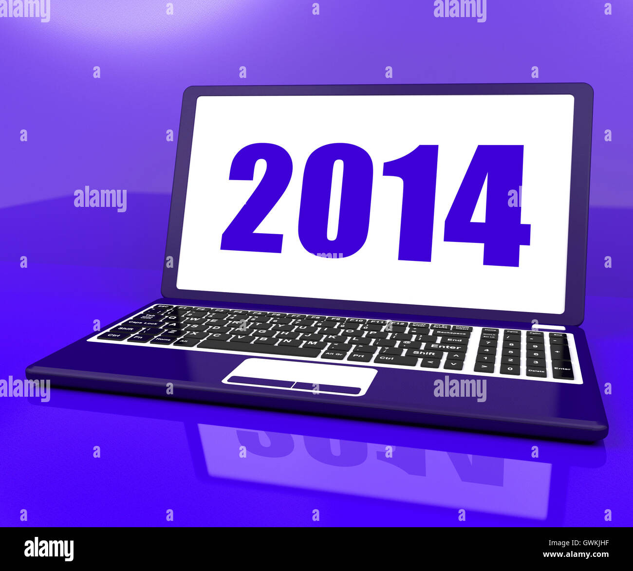 Two Thousand And Fourteen On Laptop Shows Year 2014 Stock Photo - Alamy