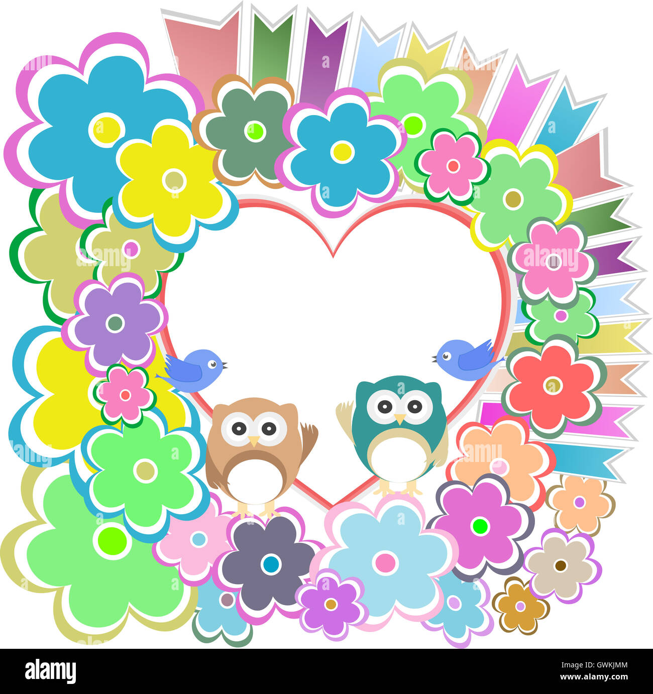 Owls love sweet card design romantic hi-res stock photography and ...