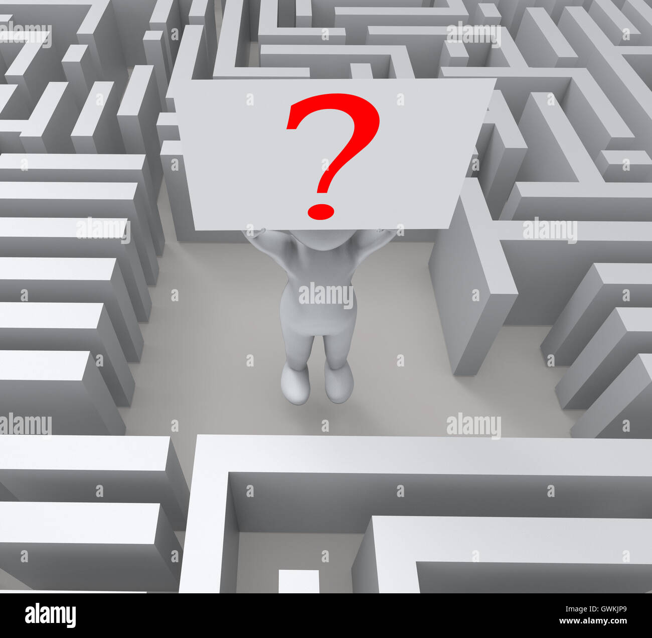 Question In Maze Showing Confusion Stock Photo Alamy