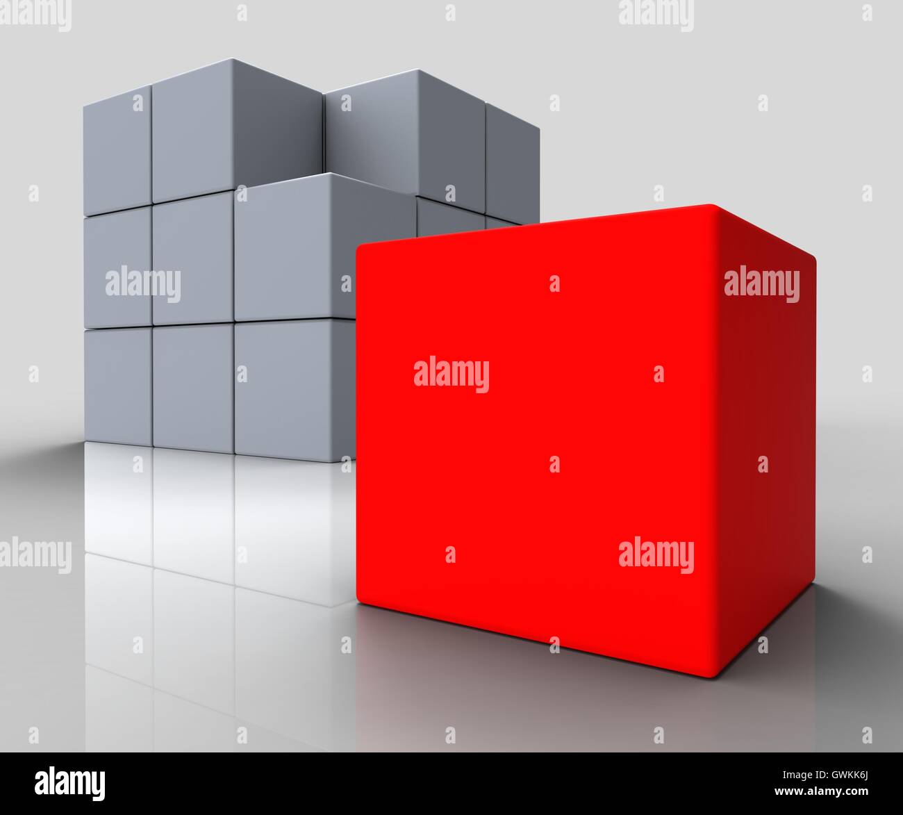 Distinct Block Shows Standing Out Stock Photo - Alamy