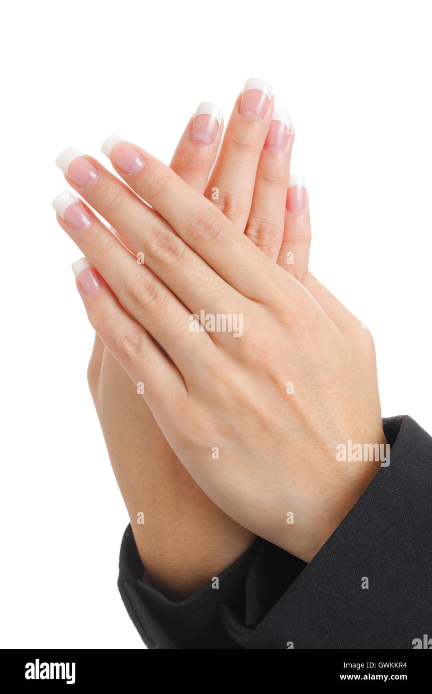 Manicure on female hands Stock Photo - Alamy