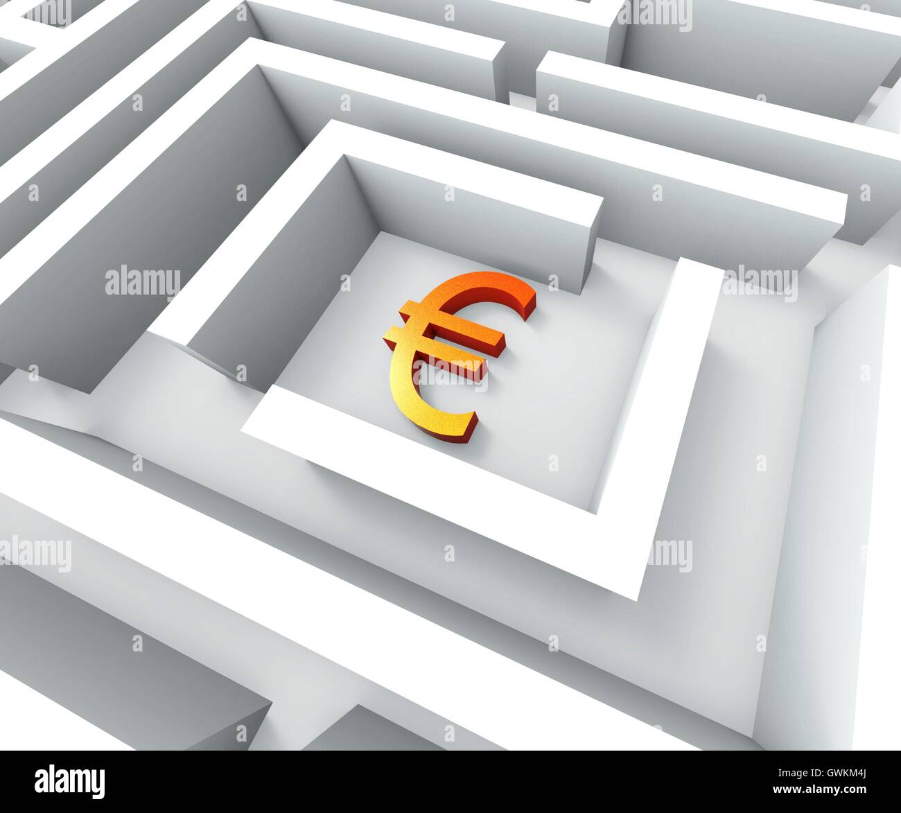Euro Currency In Maze Shows Euros Credit Stock Photo