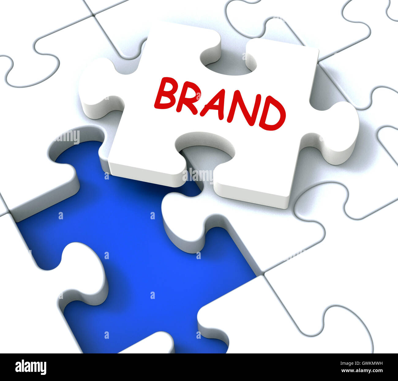 Brand Jigsaw Shows Business Branding Trademark Or Product Label Stock