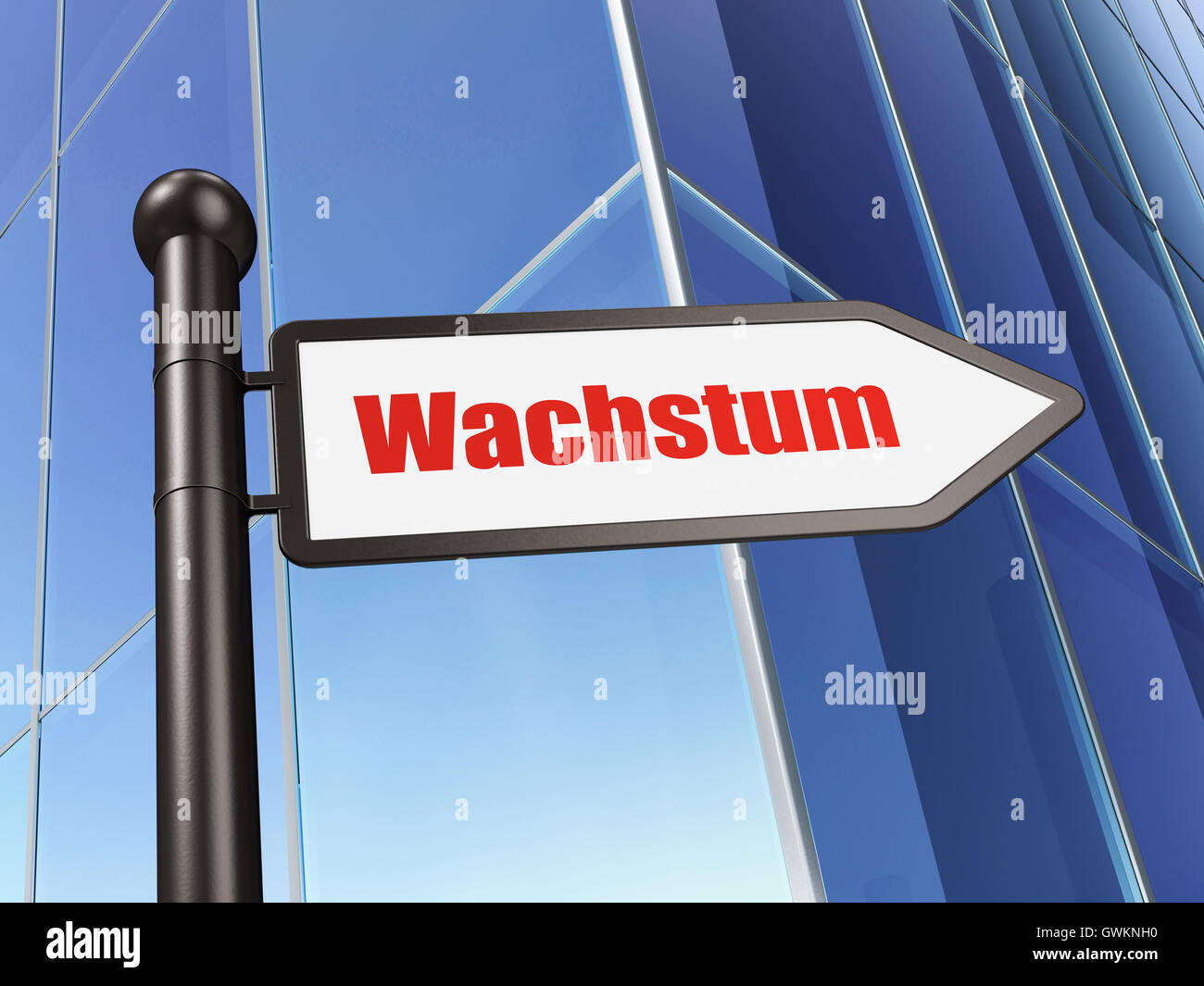 Finance concept: Wachstum(german) on Building background Stock Photo