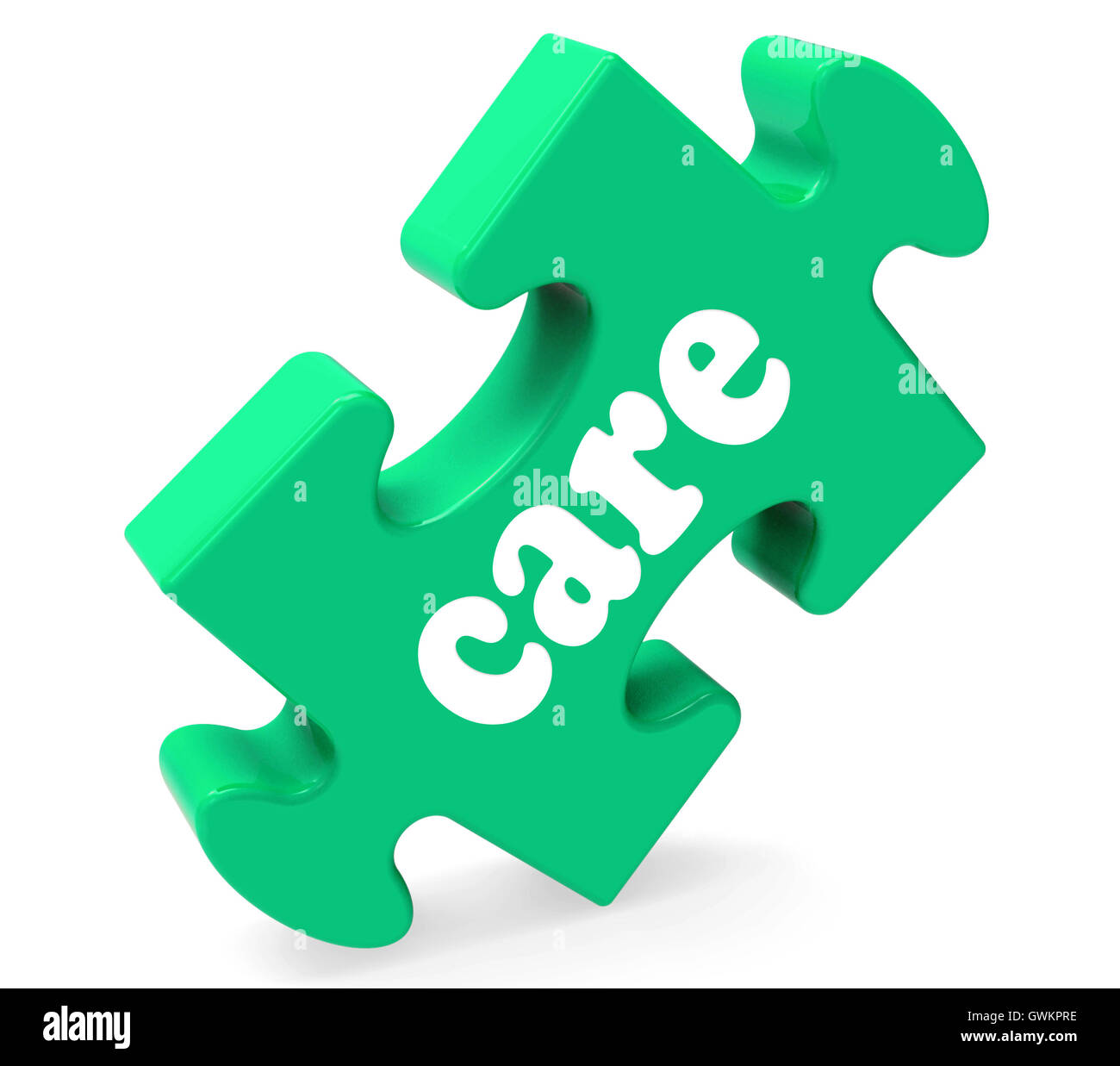 Care Puzzle Means Healthcare Careful Or Caring Stock Photo