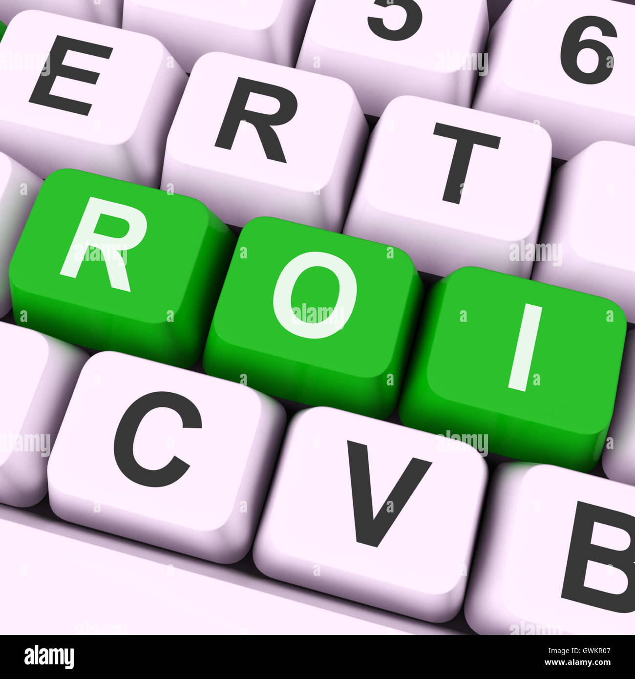 Roi Keys Mean Financial Or Return On Investment Stock Photo