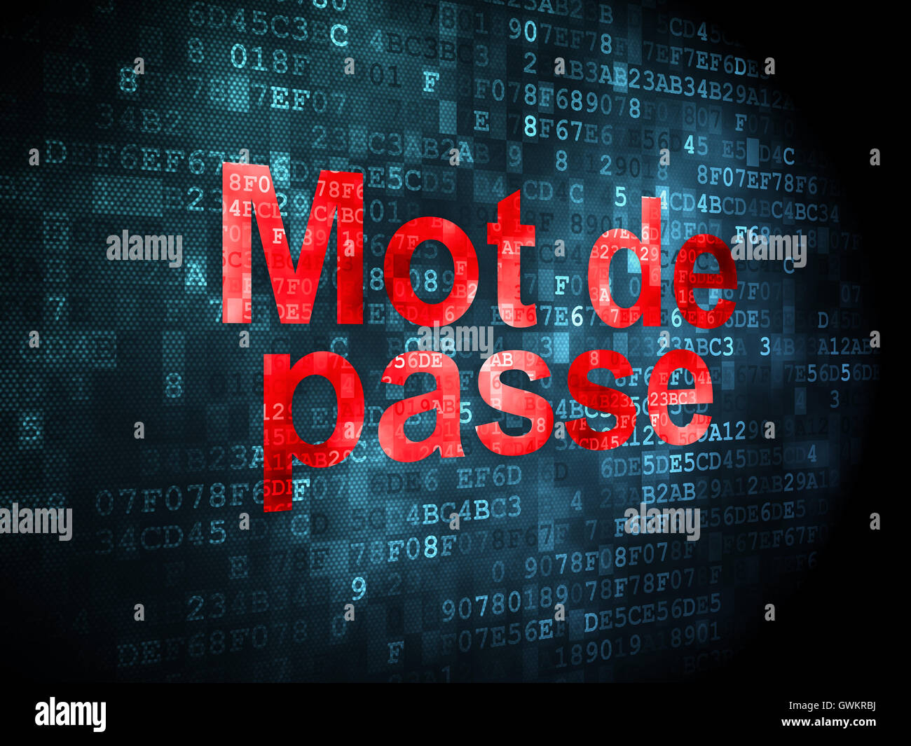 Protection concept Mot de Passe(french) on digital background Stock