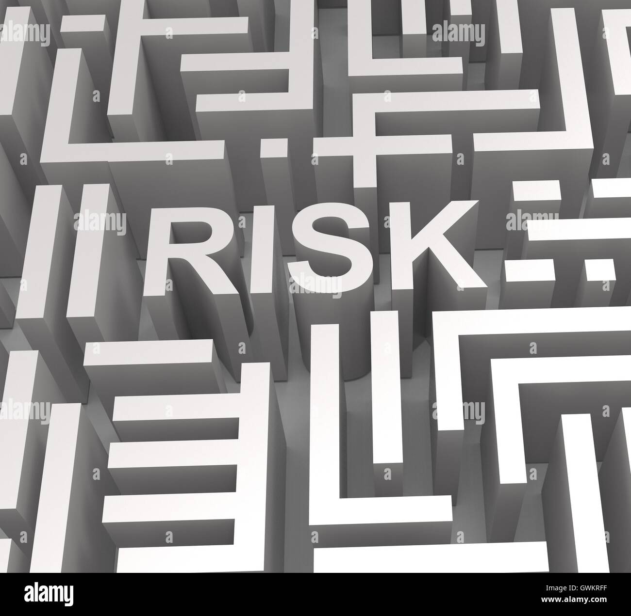Risky Maze Shows Dangerous Or Risk Stock Photo