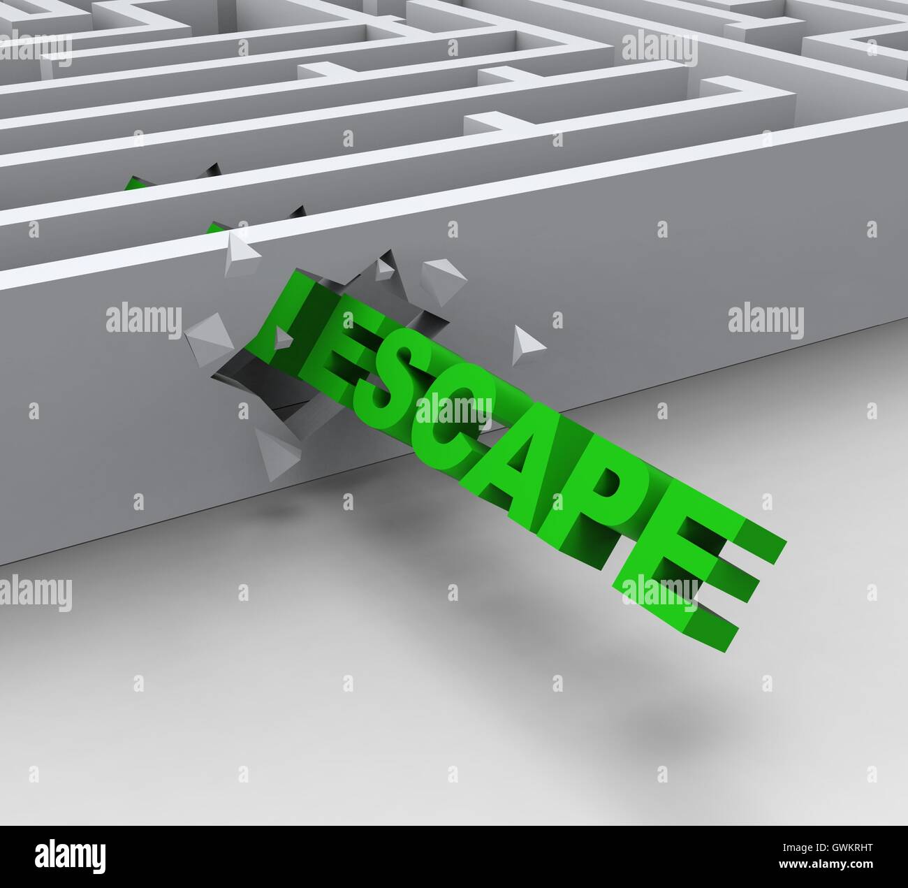 Escape From Maze Shows Liberated Stock Photo