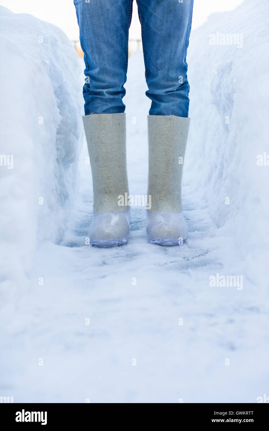 Feet snow boots hi-res stock photography and images - Page 11 - Alamy