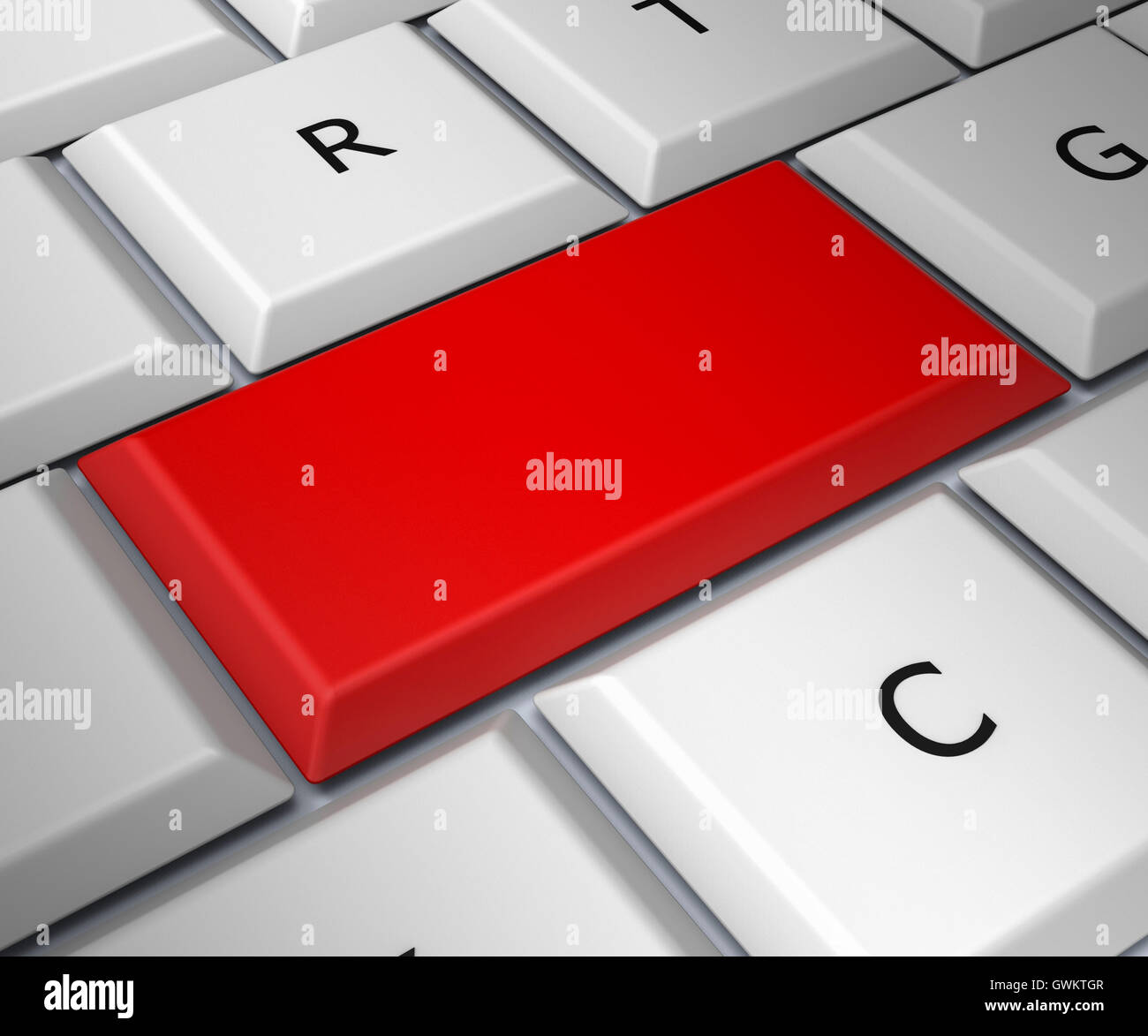 Blank Computer Keyboard Key Shows Red Empty Copyspace Online Stock Photo