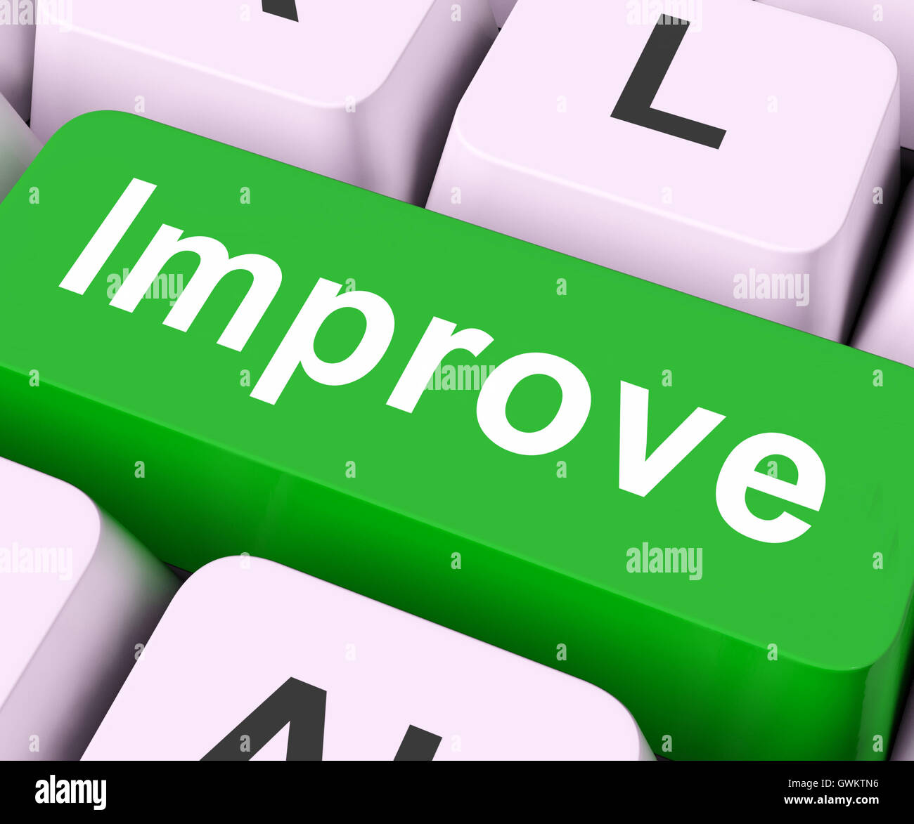 Improve Key Means Better Or Enhance Stock Photo