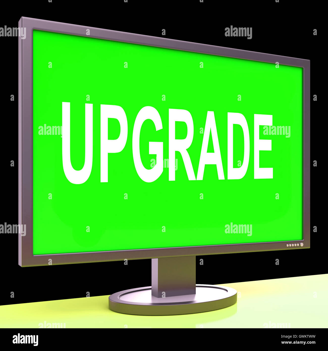 Upgrade Screen Means Improve Upgraded Or Update Stock Photo